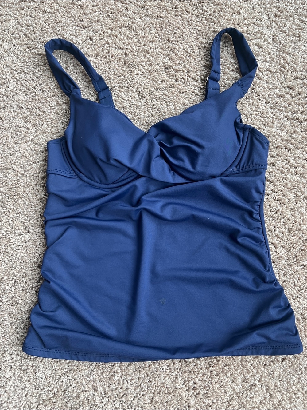 Anne Cole Navy Swim Camisole with Built-In Cups